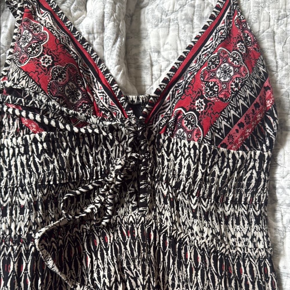 Bohemian Maxi Dress with Red Accents - Picture 3 of 11
